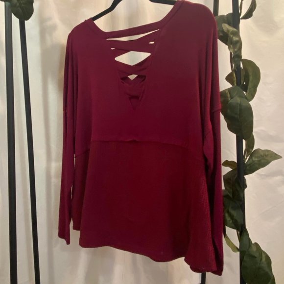 Kyoyo Long Sleeve Top with Criss-Cross Back - Picture 3 of 5